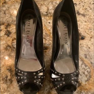 Black with silver studs White House Market Pumps
